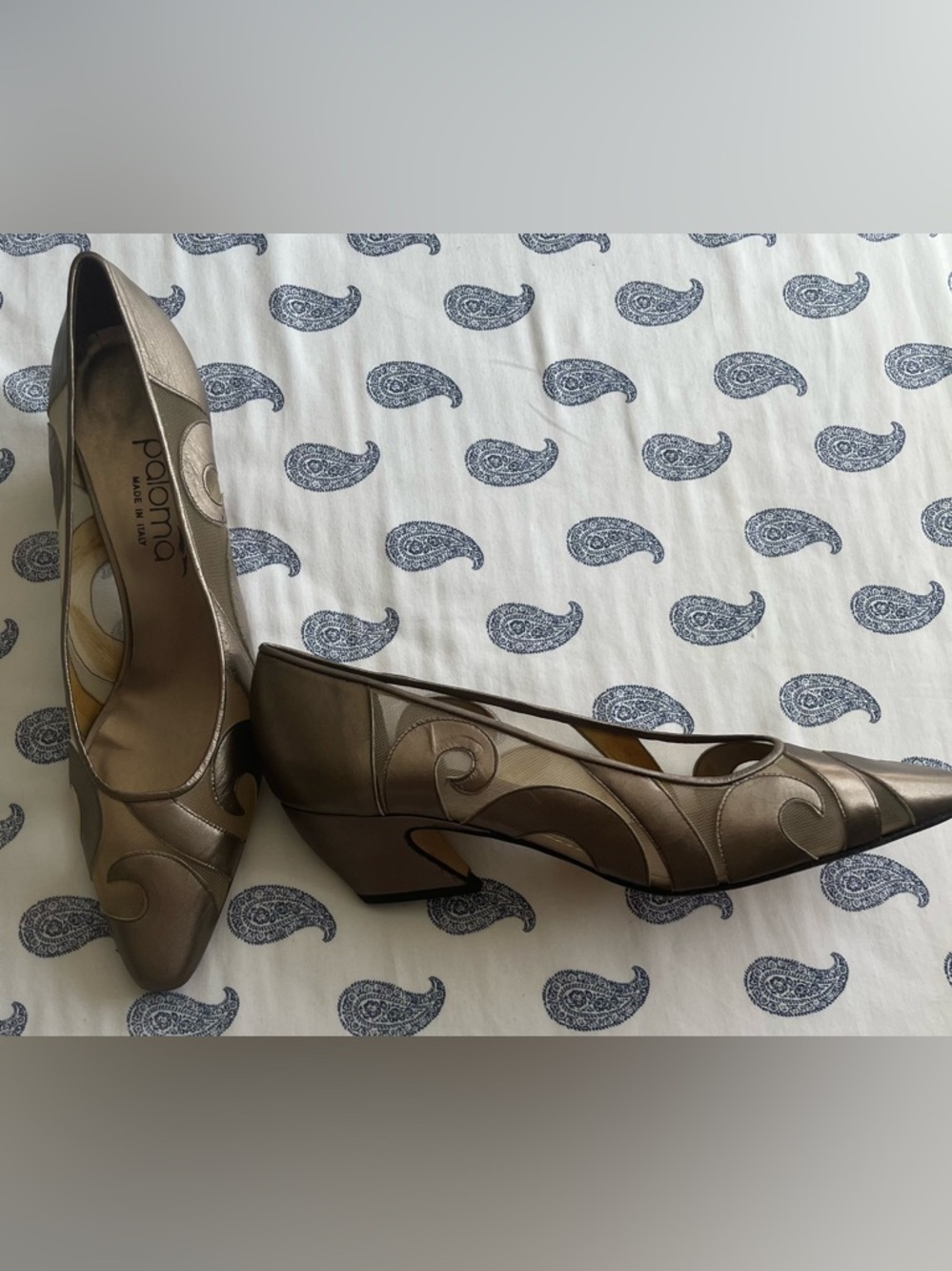 Paloma’s Metallic Bronze Low Heel Pumps